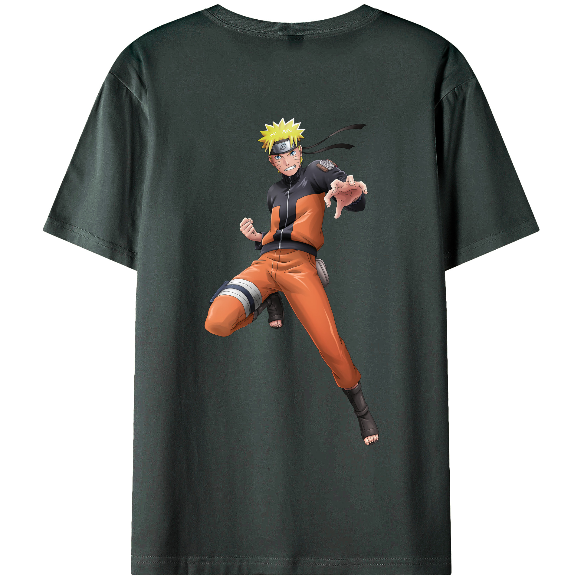 （画像用） NARUTO -ナルト- うずまき ナルト Uzumaki Naruto 綿100％ メンズ半袖Tシャツ（バックプリント） 通気性